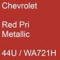 Preview: Chevrolet, Red Pri Metallic, 44U / WA721H.